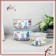 ceramic fresh bowl with lid set of 3